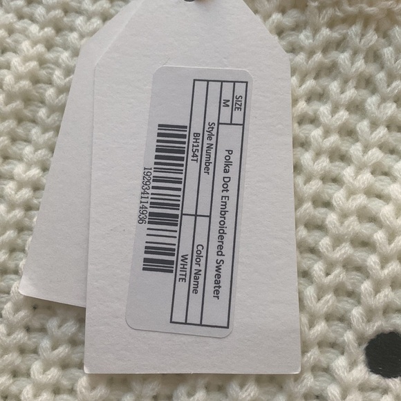 English Factory Smocked Polka Dot Embroidered Sweater M - Picture 9 of 11